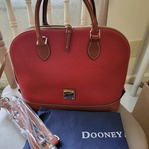 NWT! Dooney & Bourke Zip Zip Satchel Pebble Grain Leather Shoulder Bag